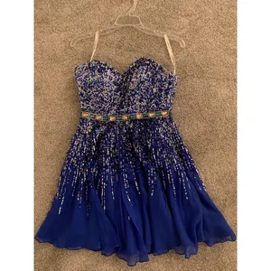 Sherri Hill strapless chiffon dress thumbnail 4