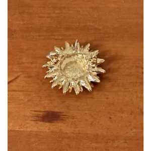 Sunflower Statement Brooch Gold Tone Black Amber Rhinestone Floral Flower Pin thumbnail 5