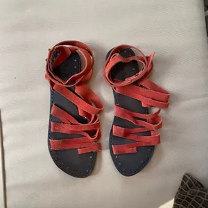 Free People Sunever Suede Gladiator Sandal in Red Size 10‎ thumbnail 2
