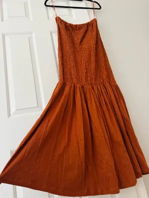 Anthropologie Celandine Strapless Popcorn Midi Dress, Size S/M thumbnail 8