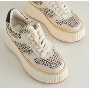 Dolce Vita Women's Platform Sneakers Espadrille Trimmed‎ Lace-Up Shoes Size 8 thumbnail 1