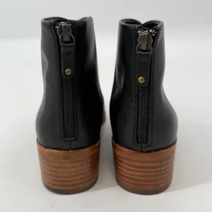 Soludos‎ Women Black Leather Venetian Low Bootie Ankle Boots Wood Heel Size 7 thumbnail 3