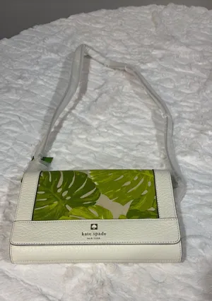 Leaf Print Clutch Shoulder Bag .NWT . thumbnail 1
