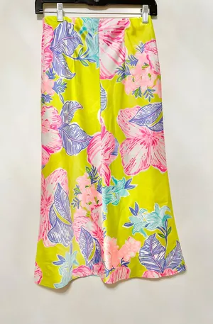 Cory midi skirt in matcha green boho babe floral print thumbnail 4
