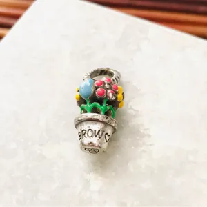 Brighton Colorful Flowerpot Charm Enameled thumbnail 2