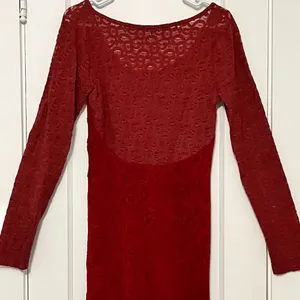 Free People sheer lace blouse tunic burgundy size medium boho corset design thumbnail 7