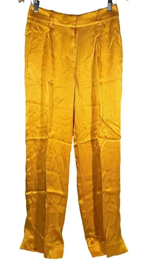 J. Crew Straight-Leg Essential Pant Luster Crepe Warm Sunflower BT428 Yellow 2‎ thumbnail 1