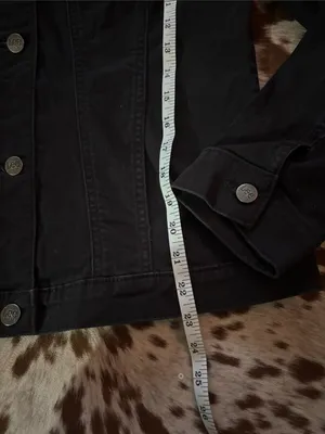 Vintage y2k Lee Women's Black denim Jacket size‎ large western thumbnail 6