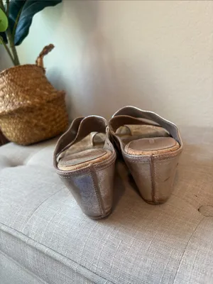 Donald J. Pliner Metallic Rose Gold Cork Wedge Slide Sandals 8.5 thumbnail 5