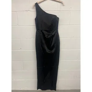 NWT Nookie Sz M Virtue Black One Shoulder Thigh High Slit Evening Cocktail Gown thumbnail 3