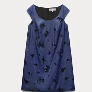 Zara Woman’s Navy Dress Sequin Detail size Medium thumbnail 12