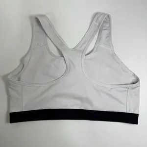 Nike XL Sports Bra Racerback Dri-FIT White Black Medium Support Activewear 2099 thumbnail 4