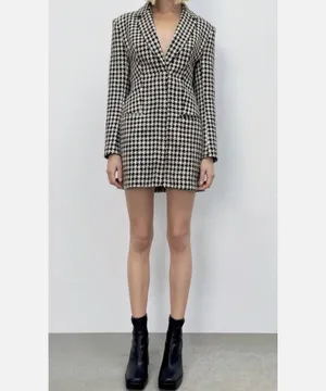 ZARA Houndstooth Blazer Dress thumbnail 6