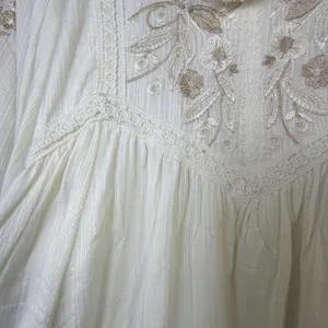 Anthropologie Viveka Embroidered Lace Mini Dress Medium goddess bohemian fairy thumbnail 12