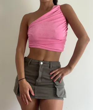 Pink Shiny Going Out Top Small thumbnail 1