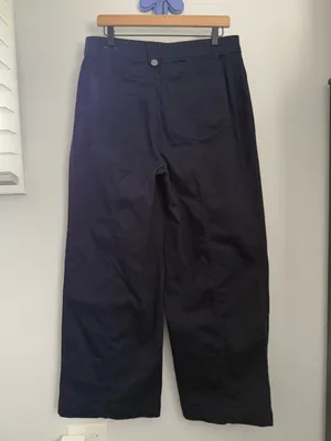 Wit & Wisdom 10 Skyrise V-Yoke‎ Spade Pocket Wide Leg Pants Utility Navy Relaxed thumbnail 3