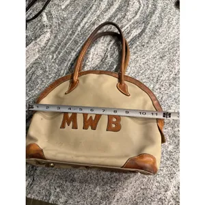 Vintage King Ranch Canvas Leather La Bolsa Bag‎ STAMPED JJ Kingsville Texas thumbnail 11