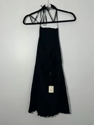 Free People Black Smocked Iyla Dress Size Small NWT thumbnail 4