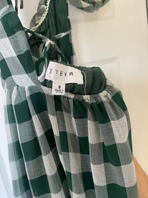 Mable green gingham backless dress thumbnail 5