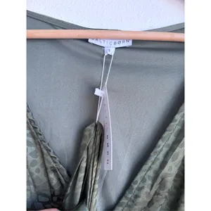 NWT BALTIC BORN Savannah Satin Olive Green Leopard Print Maxi Dress Womens Small thumbnail 4