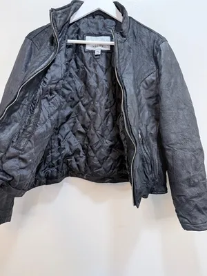 Wilsons Leather Maxima Leather Moto Jacket Textured Crinkle Vintage M/L thumbnail 7