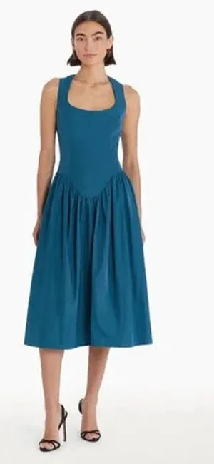 Amanda Uprichard Caspian Dress Rhapsody Blue NWT XS Midi thumbnail 1
