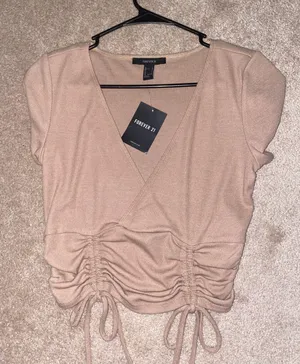 Forever 21 V-Neck Crop Top thumbnail 1