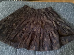Roller Rabbit Elegant Black and Gold Patterned Skirt thumbnail 1