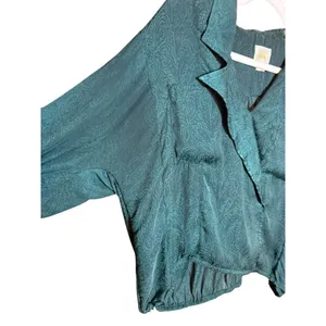 Anthropologie Maeve Almeria Emerald Green Paisley‎ Blouse Sz Small thumbnail 10