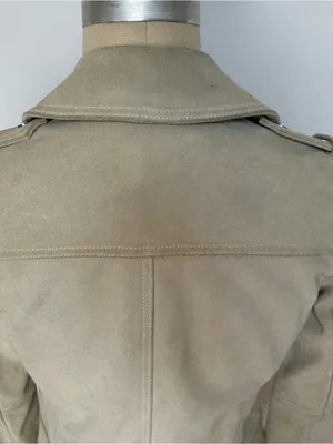 Women’s Suede Moto Jacket in Light Taupe thumbnail 4