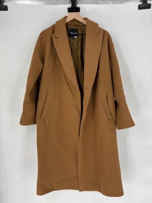 Madewell camel brown  wool long coat 6 thumbnail 1