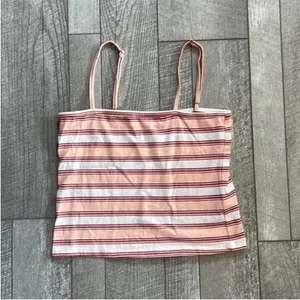 Urban Outfitters Others Follow Size Small Pink Cropped Striped Tank Top thumbnail 3