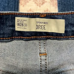 Topshop Moto Dree Frayed Hem Crop Jeans 28 Blue Kick Flare Denim thumbnail 12