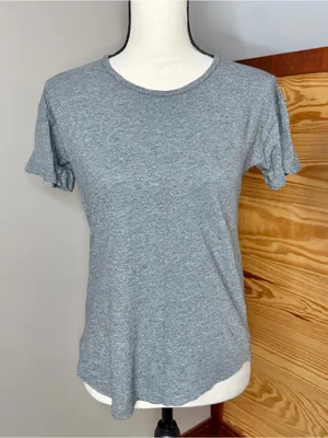 Madewell Whisper Cotton Crewneck Tee Small S Grey Heather Short Sleeve C0984 thumbnail 1