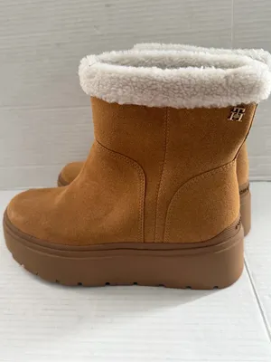 Tommy Hilfiger‎ Pillowi Women's 7.5 Platform faux fur suede Ankle Boots tan thumbnail 2