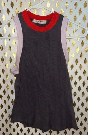 Free People We The Free Cooper Tank top color block size S thumbnail 1