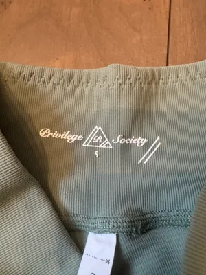 Privilege Society Size Small Flare Leggings Sage Green thumbnail 3
