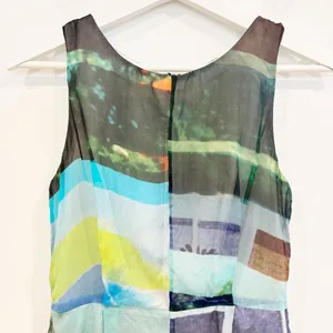 Rag and Bone Tribeca Dress Size 2 Multi Color‎ Silk Abstract Minimalist Grunge thumbnail 2