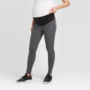 NWT Isabel Maternity By Ingrid & Isabel Active Maternity Leggings Gray XS thumbnail 4