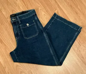 Banana Republic Premium Denim High Rise Wide Leg Crop Jeans 28P thumbnail 1