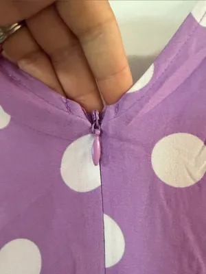 V-Neck Purple Polka Dot Tiered Casual Dress thumbnail 8