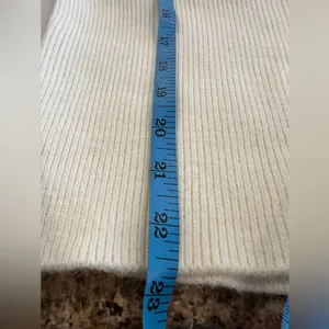 Commense Contrast Stitched Cable Knit Polo Sweater Off-White Size Medium NWT thumbnail 9