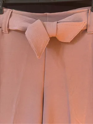 High-Rise Wide Leg Tie-Waist Pants in Mauve thumbnail 3