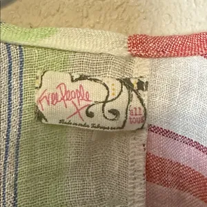Free People Patchwork Sail Away 100% Linen‎ Kimono One Size thumbnail 5