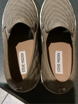 Steve Madden Quilted Slip-On Sneakers - Taupe/White thumbnail 5