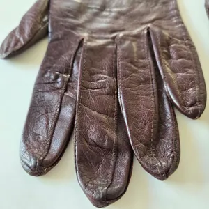 Leather vintage gloves brown size XS thumbnail 6