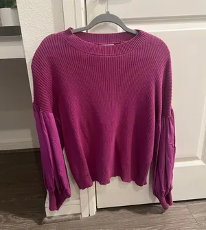 TCEC Purple Puffy Sleeve Sweater thumbnail 1