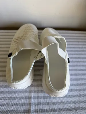 Women's White Open Heel Strap Mesh Shoe Size 39 aka 8 #260858 thumbnail 7