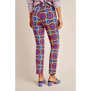ANTHROPOLOGIE‎ The Slim Trousers Pants Retro Floral Cropped Bright Size 4 thumbnail 7