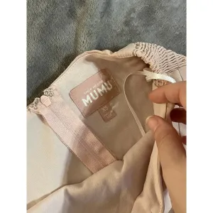 Show Me Your Mumu NWOT Shannon One Shoulder Formal Dress Maxi Size XS Dusty Blush Crisp thumbnail 6